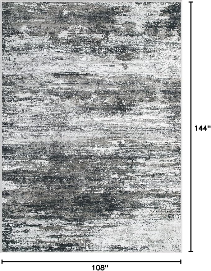 Washable Rug 9x12 Area Rugs for Living Room: Large Neutral Soft Rug Abstract - Image 2