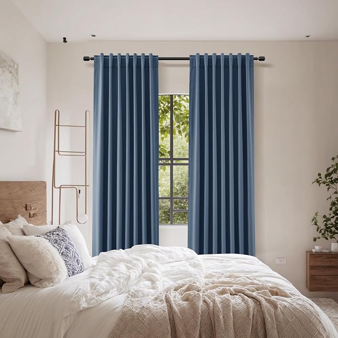 100% Blackout Curtains 96 Inch Length 2 Panels Set - Image 7