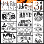Halloween Stencils for Door Mats Skeleton Boo Stencil Reusable Halloween Stencils for Painting on Wood Sign Door Mats Fabrics DIY Crafts Decor
