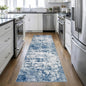 3x10 Washable Runner Rug：Modern Abstract Kitchen Soft Carpet Blue | by FXRHLP