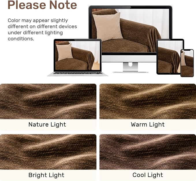 2 Pieces Sectional Couch Covers L Shaped Cover XXXL Coffee | Thick Washable - Image 8