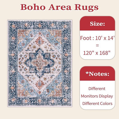 SERISSA 10x14 Washable Non Slip Boho Area Rug - Image 6