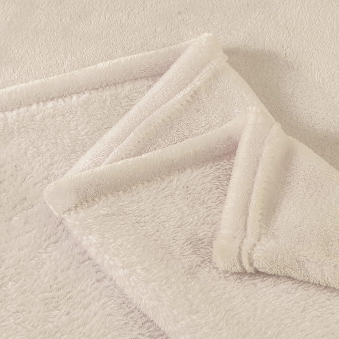BEDELITE Fleece Blanket Soft Plush Twin Size Blanket Beige 60"x80" | Ultra Soft - Image 6