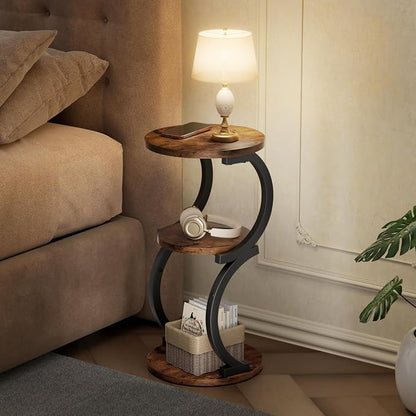 Small Side Table, 3-Tier Round End Table - Image 7