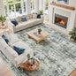 10x12 Washable Area Rug for Living Room Bedroom: Non-Slip Modern Black Gray | by Oriannal