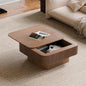 Square Coffee Table for Living Room, Fluted Drum Accent Tea Center Table by Unknown