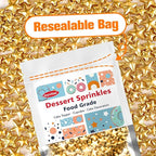Gold Star Sprinkles for Cake Decorating, Edible Star Sugar Candy, Mix Size, Baking For Cupcakes, Decorating, Cookies, Donuts, Wedding Party, Holiday, 150g/5.29oz