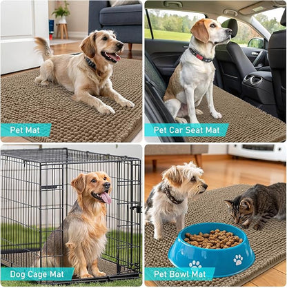 OLANLY Dog Door Mat for Muddy Paws 47x17, Super Absorbent Chenille Mud Mat | Tan - Image 7