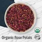 J MAC BOTANICALS Organic Rose Petals, (16 oz - Bulk 1 Pound) Certified USDA Organic, edible, culinary grade dry rose petals, rose petals for herbal tea, cooking and crafts
