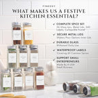 Glass Spice Jars with Labels with Metal Lids and Shakers Minimalist 36 Pack Set, 4oz Small Clear Empty Spice Bottles Seasoning Containers with Label Organizer Square Herb Seasoning Jars for Kitchen