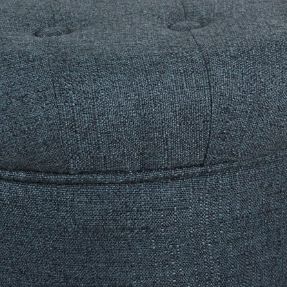 HomePop by Kinfine Fabric Upholstered Round Storage Ottoman - Image 6
