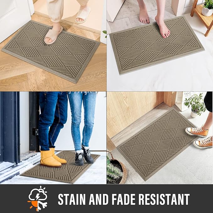 Sturdy Front Door Mat, Absorbent Muddy Dirt Resist Welcome Door Mats Outdoor - Image 5