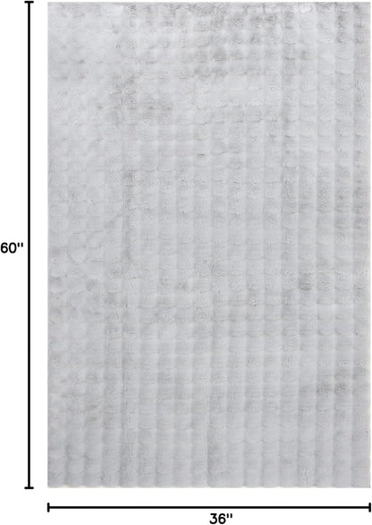 nuLOOM Jeni Silver Checkered Washable Area Rug - Image 2
