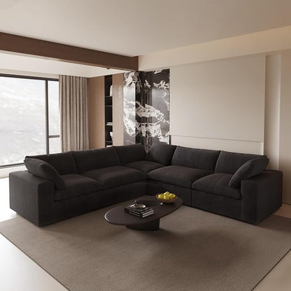 Cloud Modular Sectional Sofa Couch, 120.45" V Shaped Convertible Couches by SofaFurniture