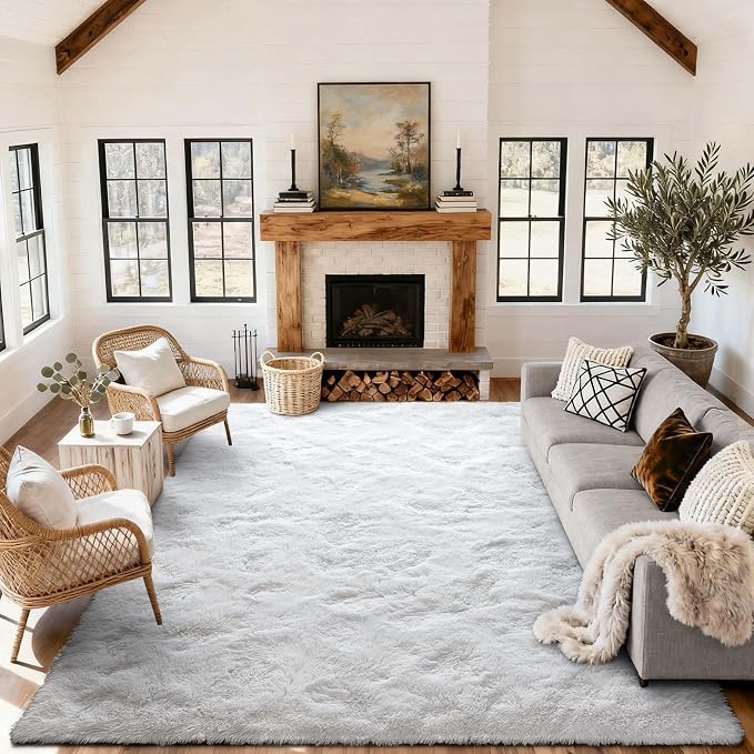 Area Rugs for Living Room, 6x9 Feet Soft Fluffy Shagg Plush Rug High Pile Large by Cuzwlovita