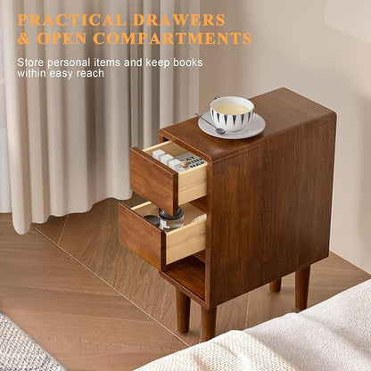 Narrow Nightstand 2 Drawers - Image 3