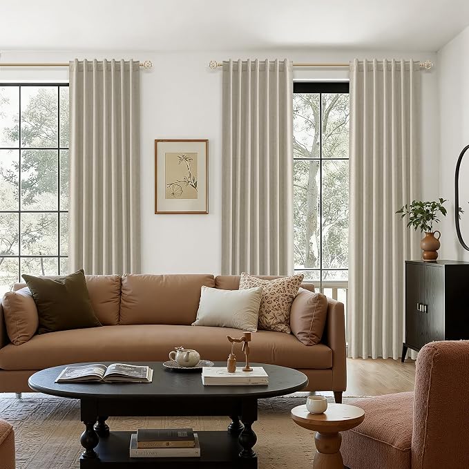 Extra Long 100% Blackout Linen Curtains - Image 9