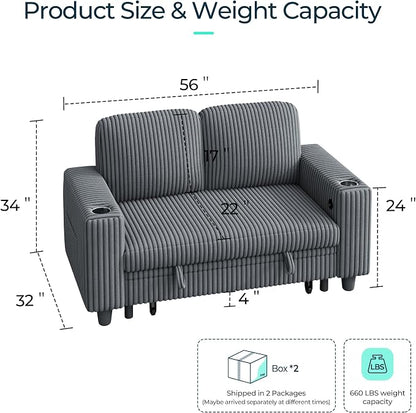 LINSY HOME Loveseat Sofa with Storage - Image 2