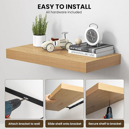 Dreamland 48" Floating Shelves for Wall, Wall-Mounted Shelves for Bedroom - Image 5