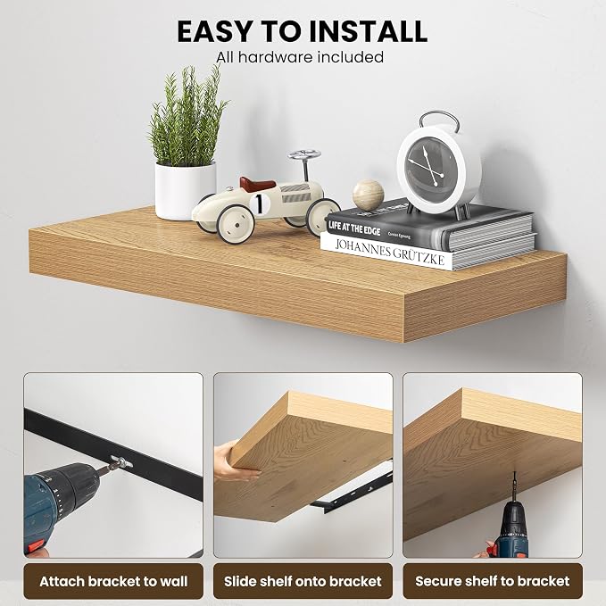 Dreamland 55" Floating Shelves for Wall, Wall-Mounted Shelves for Bedroom - Image 6