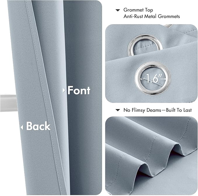 MIULEE Blackout Curtains for Bedroom 2 Panels 40 x 54 Inch Long Light Blue | - Image 4