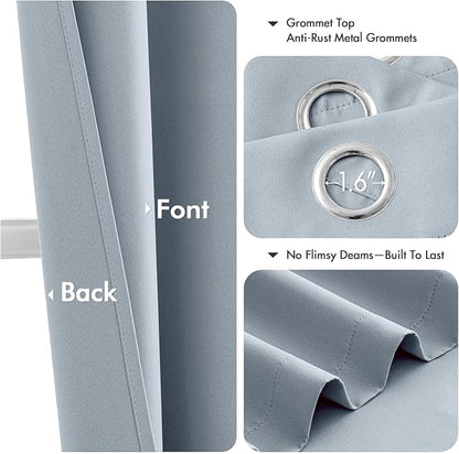MIULEE Blackout Curtains for Bedroom 2 Panels 40 x 54 Inch Long Light Blue | - Image 4