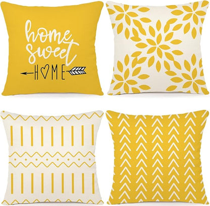 YCOLL Pillow Covers 18x18 Set of 4, Modern Sofa Throw Pillow Cover, Decorative by PillowCoversExpert