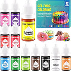 12 Color Gel Food Coloring Liquid Set-KATSPRO Food Grade Tasteless Vibrant Kids Food Coloring Dye for Baking Icing Cake Decorating Cookie Fondant, Frosting, Cookies, Christmas Baking, Easter Egg and DIY Supplies Kit - 0.25 Fl.oz(6ml)/Bottles