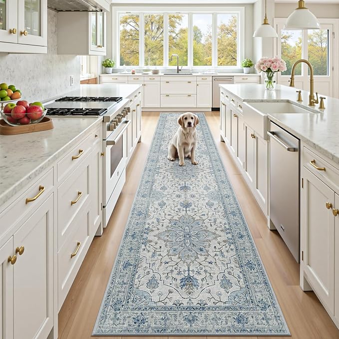 RELEANY Washable Area Rug, Runner 2'6"x12', Water Repellent, Pet Friendly by RELEANY