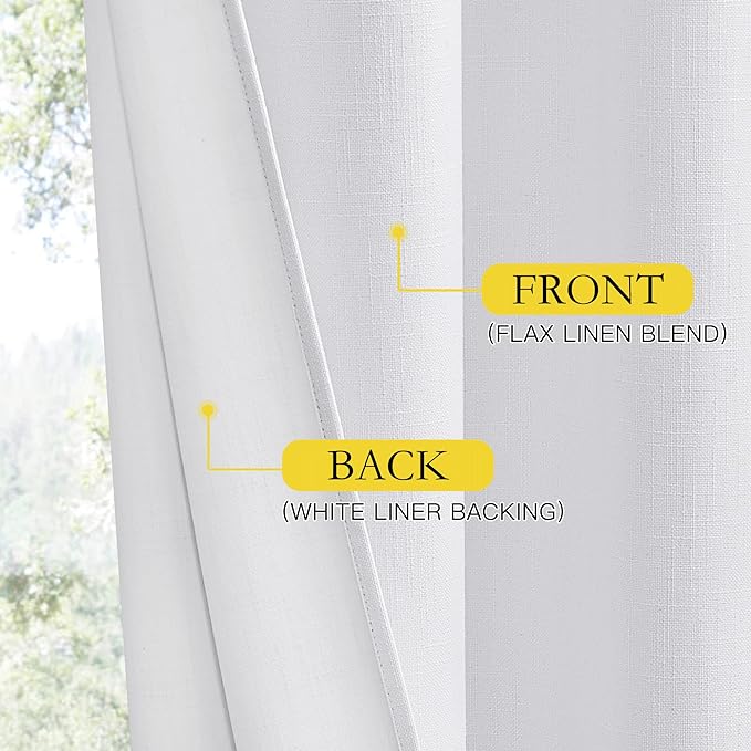 NICETOWN 100% Absolutely Blackout Linen Curtains - Image 6
