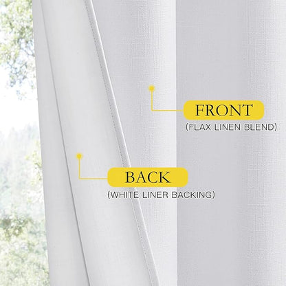 NICETOWN 100% Absolutely Blackout Linen Curtains - Image 5