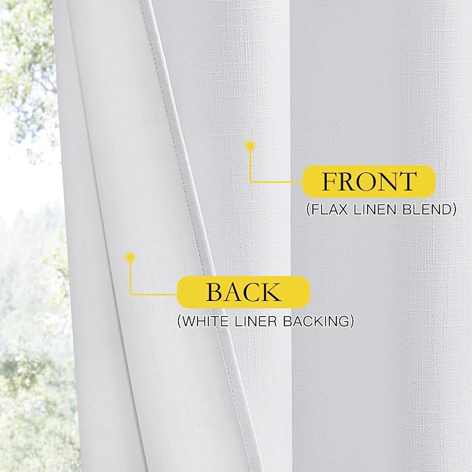 NICETOWN 100% Absolutely Blackout Linen Curtains - Image 6