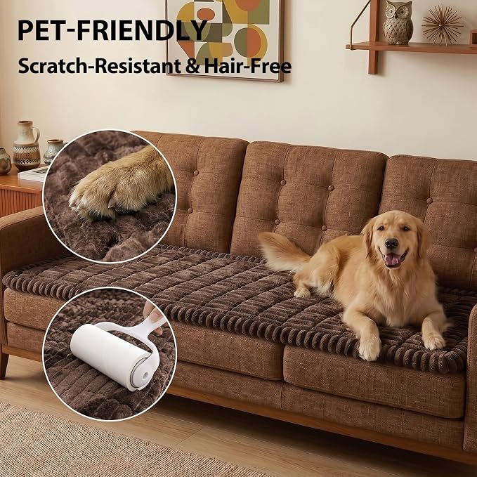 Fixwal Waterproof Flannel Dog Couch Cover, 27.6" x 59", Dark Brown | Integrated - Image 6