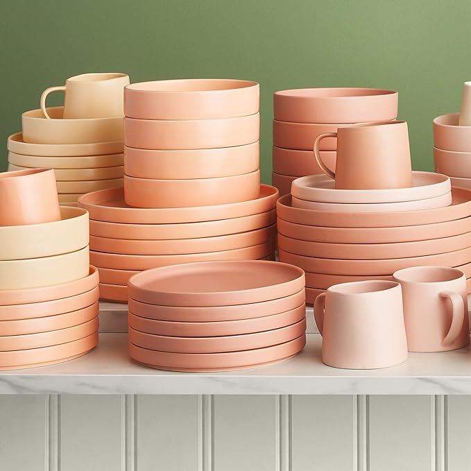 Stone lain Stella Salad Plate 6-Piece Set, Round, Porcelain, Terracotta