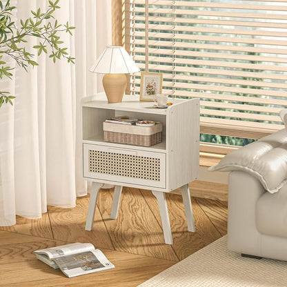 Lerliuo Rattan Nightstands Set of 2, Side Table - Image 6