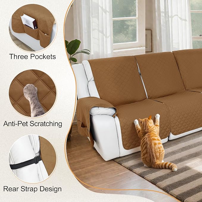 HDCAXKJ 100% Waterproof Reclining Sectional Couch Covers L Shape Recliner Sofa - Image 5