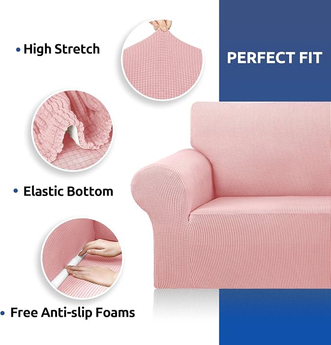 Stretch Oversized Couch Covers for Sofa Slipcover, Dusty Pink | 1-Piece - Image 6