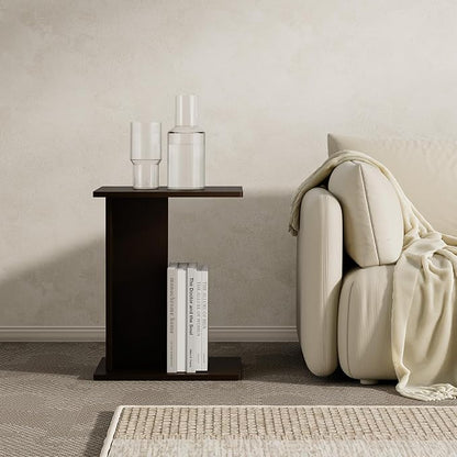 RECCI Solid Bamboo C-Shaped End Table Set of 2 - Image 2