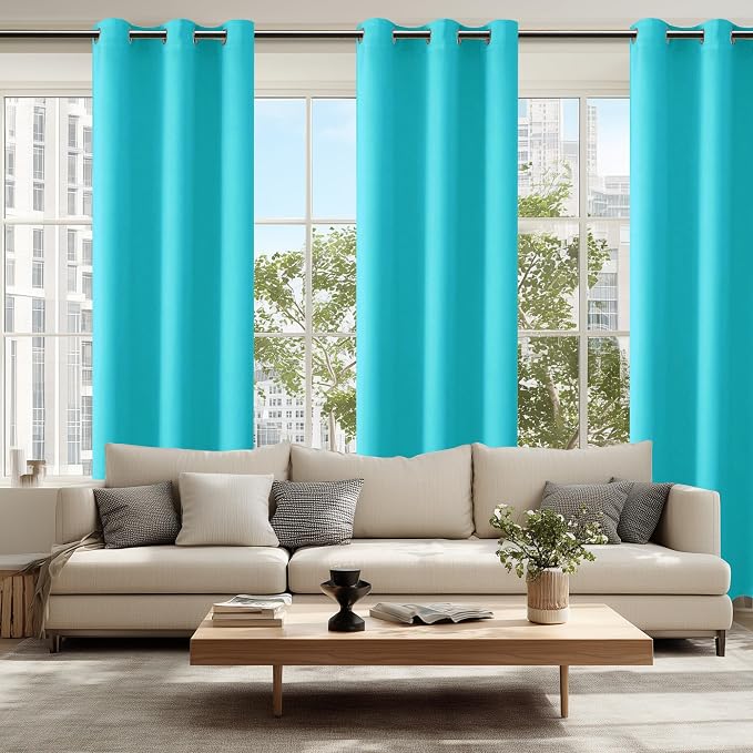 Blackout Curtains for Bedroom, 42 x 84 Inches Long, Turquoise | Thermal - Image 6