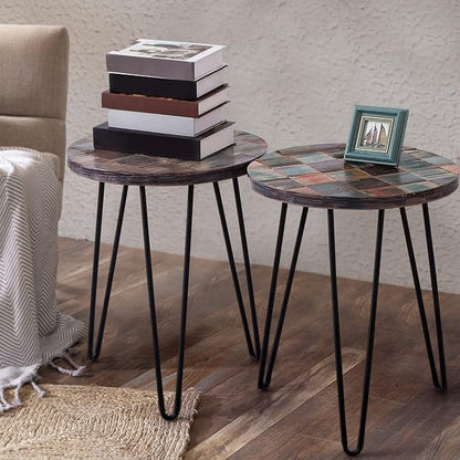 Greenage Reclaimed Wood End Table Bedroom - Image 2