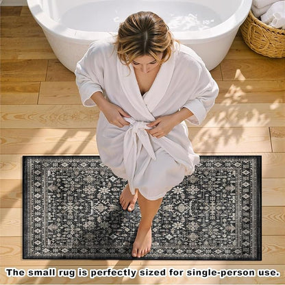 Grey Floral Hallway Runner Rug 2x5 - Image 8