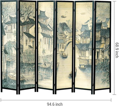 MyGift 6 Panel Room Divider Privacy Partition - Image 5