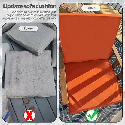 Sqodok Patio Cushion Cover 21x19 inch, Outdoor Seat Cushion Slip Cover - Image 8
