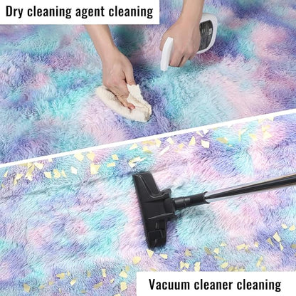 8x10 Area Rug, Cute Kawaii Purple Rainbow Rug - Image 6