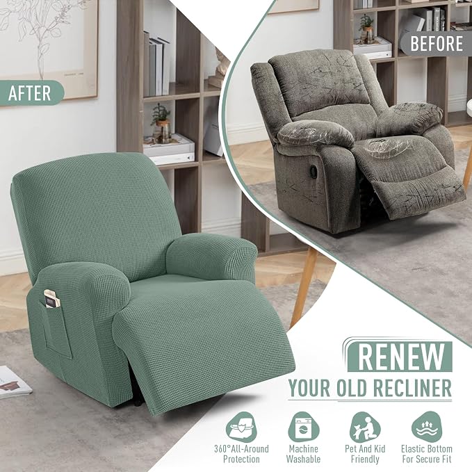 TAOCOCO Oversized Recliner Chair Covers, 1 Seater Streach Recliner Covers Soft - Image 5