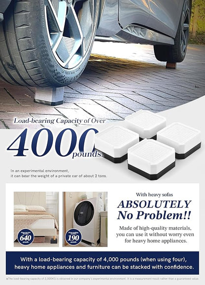 EclatBain Bed Risers Furniture Risers Heavy-Duty Rectangular Adjustable Block 8 - Image 6