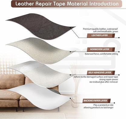 KING MOUNTAIN Leather Repair Patch, 12 x 60 Inches self Adhesive Leather Repair - Image 3