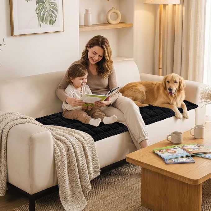 Smiry Couch Cover for Dogs, Non Slip Fuzzy Pet Sofa Arm Covers Washable | Sofa - Image 8