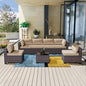 Kullavik 7 Pieces Outdoor Patio Furniture Set, Sectional Rattan Sofa Set Brown by KULLAVIK