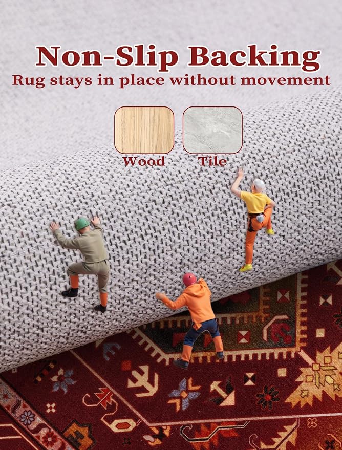 SERISSA 2x6 Washable Non Slip Boho Runner Rug - Image 4